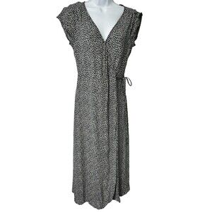 Full Wrap Snap & Tie Women's Size 4 Maxi Floral Dress Daisies Cottagecore H&M